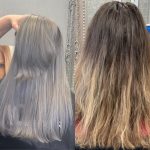 hair colour change comparison at Glamaholic Salon