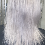 close-up of lady's head with light grey hair